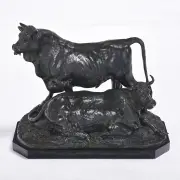 Christopher Fratin, Two Cows, Bronze