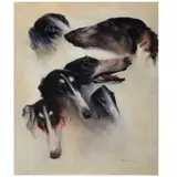 Kreszenz Guzevich Sommer, Study of Dogs, Oil on canvas