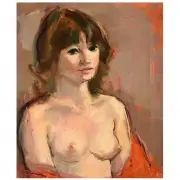 Jan De Ruth, Seated Nude, Oil on canvas