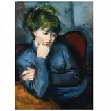 Jan De Ruth, Woman in Blue, Oil on canvas