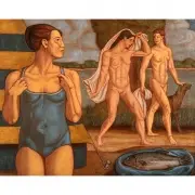 Norbert Schlaus, Getting Ready to Swim, Oil on canvas
