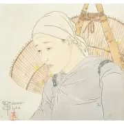 Vendeur de Fleur, Seoul Core by Paul Jacoulet Flower Vender, Mixed media, sold Jun 2020