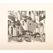 Mc Escher, Convex and Concave (Hol en Bol), Lithograph
