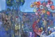 Ernest Trubach, Marinscape, Oil on masonite