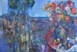 Ernest Trubach, Marinscape, Oil on masonite