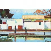Jerrold Turner, Flooded Nantucket, Oil on panel