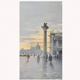 Carlo Saletta, Venice at Twilight, Watercolor on paper