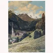 Josef Stoitzner Carinthia, Heiligenblut auf Groglockner, Austria, Oil on board