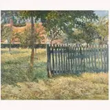 Wilson Henry Irvine, Landscape with Fence, Oil on canvas