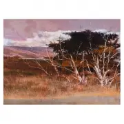 Martha Borge, Sunset, Oil on masonite