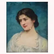 Henry Bacon, Portrait of a Woman, Oil on canvas