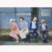 Stuart C. Henry, Subway Sleepers, Oil on board