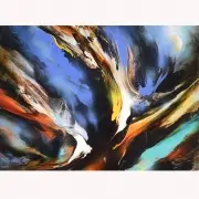 Leonardo Nierman, Meditacion Cosmica, Oil on masonite