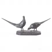 Two Pheasants by Otto Poertzel, Bronze, sold Jul 2020