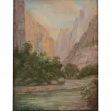 Ernest L. Blumenschein, Zion National Park, Utah, oil on board