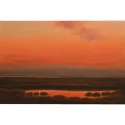 Edwin Siegfried, Marsh in Orange, pastel