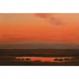 Edwin Siegfried, Marsh in Orange, pastel