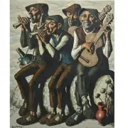 Jesus Villar, Four Musicians, oil on canvas