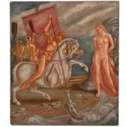 Norbert Schlaus, Perseus, oil on canvas