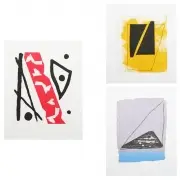 Eclipse, Symmetry and Triangle by Marian Korn, lithograph, sold May 2021