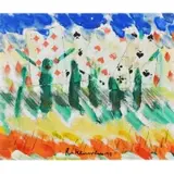 Vladimir Nemukhin, In the Spring, 1997, oil and collage on board