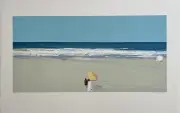 Gregory Kondos, Carmel Beach, color lithograph