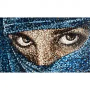 Peter Terrin, Woman in a Burka in Blue, oil on canvas