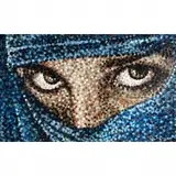 Peter Terrin, Woman in a Burka in Blue, oil on canvas