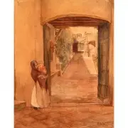 Helen Hyde, San Angel Inn, 1912, Watercolor on paper