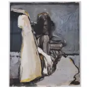 Kneeling Girl by Kim Frohsin, Mixed media on paper, sold May 2020