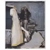 Kim Frohsin, Kneeling Girl, Mixed media on paper