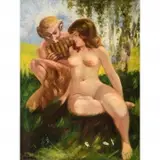 Miklós Barabás, Pans Seduction, Oil on canvas