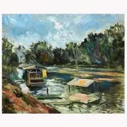 River Scene by Lucien Adrion, Oil on canvas, sold Aug 2020
