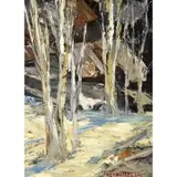 Fremont Ellis, Winter Tree Grove, Oil