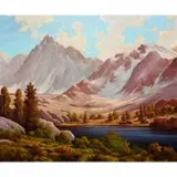 Herbert Sartelle, Mountain Lake, Oil on canvas