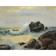 Roi Clarkson Colman, Crashing Waves, Oil on board
