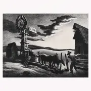 Thomas Hart Benton, Nebraska Evening (Arkansas Evening), Lithograph