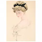 Harrison Fisher, Portrait of a Woman, Watercolor on paper