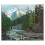 Sunshine River Canyon by Wayne Wolfe, Oil on masonite, sold Oct 2020