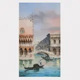 Marco Grubacs, Gondolier on the Grand Canal, Oil on panel
