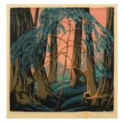 Redwood by Gustave Baumann, woodcut, sold Dec 2020