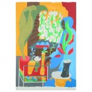 Supermarket Flora by Jacob Lawrence, 1996, serigraph, sold Dec 2020