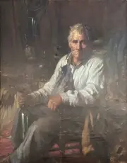 William Spencer Bagdatopoulos, Portrait of an Man, oil on canvas