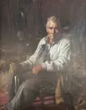 William Spencer Bagdatopoulos, Portrait of an Man, oil on canvas