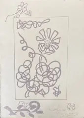 La Fleur (frontispiece for the portfolio Les paroles transparentes) by Georges Braque, lithograph on paper, sold Dec 2020