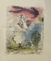 La Posie by Marc Chagall, color lithograph, sold Dec 2020
