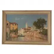Venice Canal Scene by Walter Moras, oil on canvas, sold Jan 2021