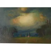 Near San Mateo by J.E. Stuart, 1920, oil on canvas, sold Jan 2021
