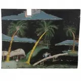 Sanford Darling, Tropical scene, oil on wood
