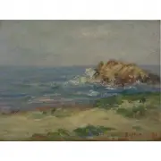 Coastal by Bertha Stringer Lee, oil on board, sold Feb 2021